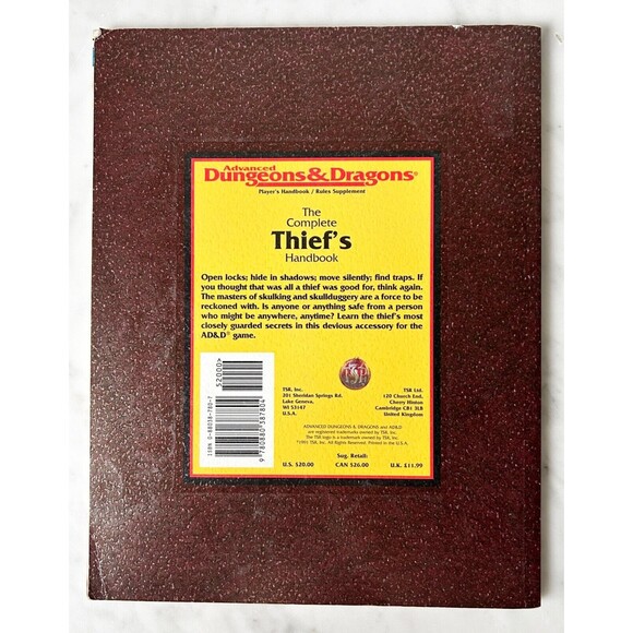 Advanced Dungeons & Dragons The Complete Thief's Handbook AD & D 2111 TSR - Picture 2 of 10